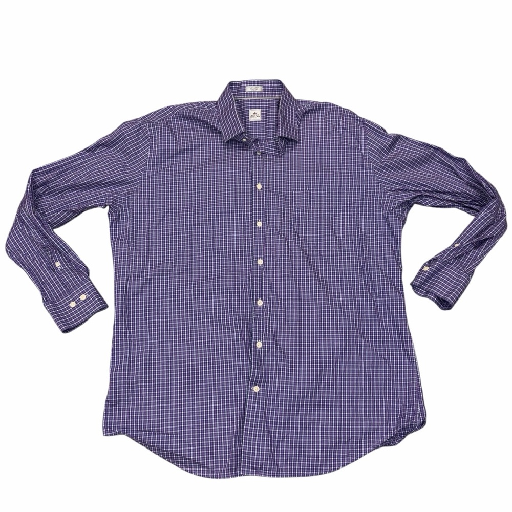 Peter Millar Crown Long Sleeve Purple Plaid Button Down Shirt Top Men’s size XL
